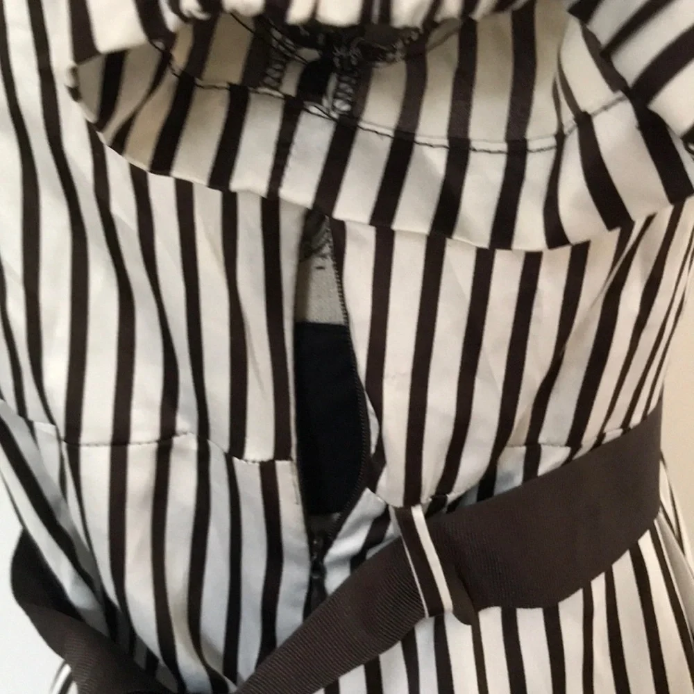 Zara Brown Striped Top M - Picture 4 of 5